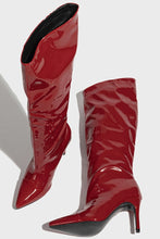 Load image into Gallery viewer, Three colors pointed patent leather stylish high-upper high-heel boots