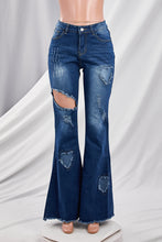 Load image into Gallery viewer, New micro-elastic high waist holes stylish flare jeans