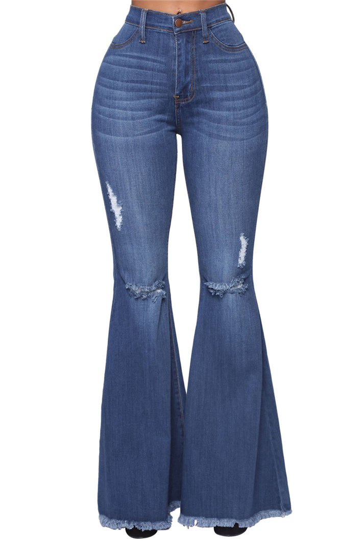 Glamybabes button flare jeans