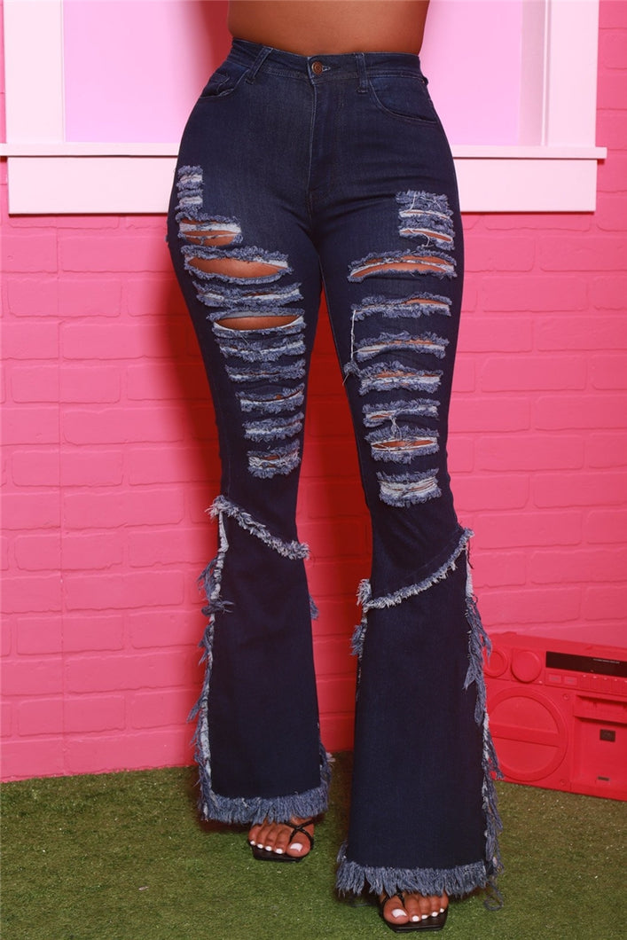 Glamybabes zip-up pockets flare jeans