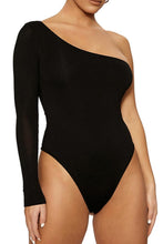 Load image into Gallery viewer, Sexy slight stretch simple solid color slim one shoulder bodysuit Exquisite