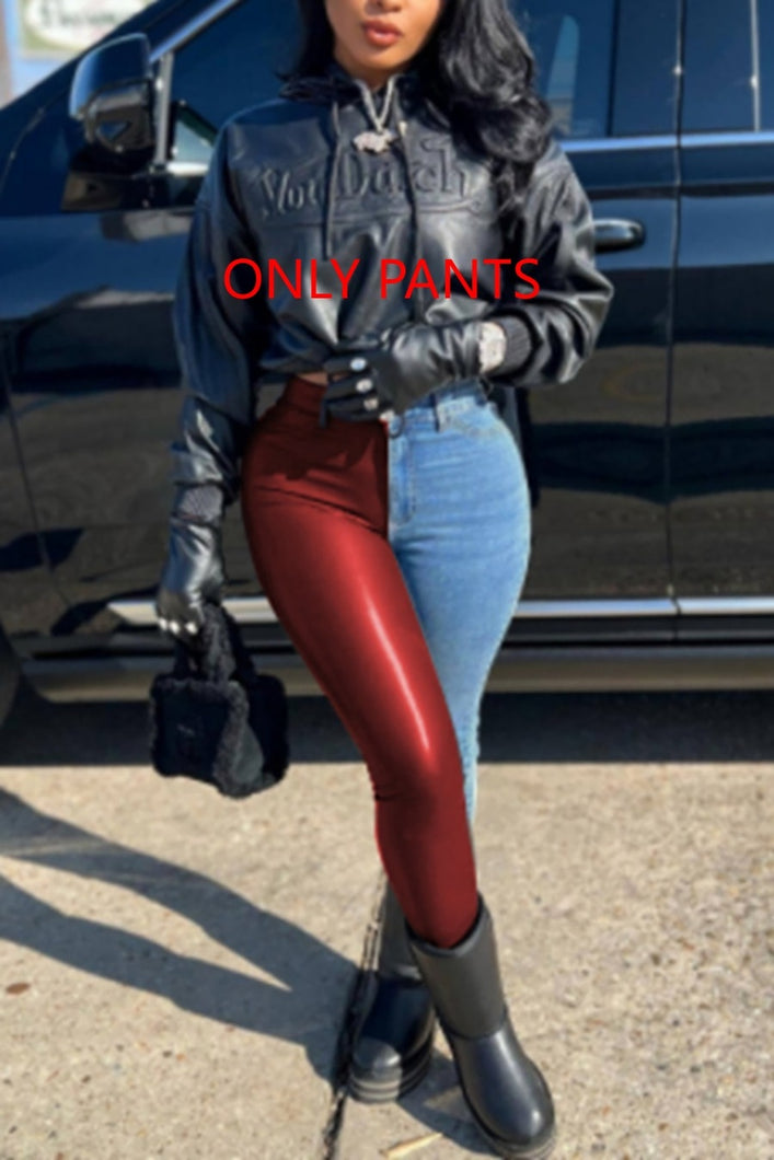 slight stretch best sellers pocket pu stitching jeans