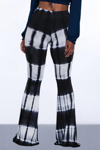 Casual high stretch 3 colors tie dye slim bell-bottoms