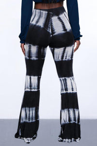 Casual high stretch 3 colors tie dye slim bell-bottoms