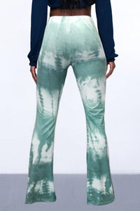 Casual high stretch 3 colors tie dye slim bell-bottoms