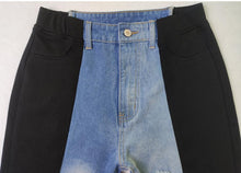 Load image into Gallery viewer, Casual slight stretch denim spliced tied pockets jeans