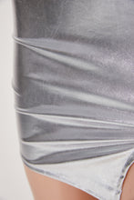 Load image into Gallery viewer, Sexy slight stretch bronzing cloth slit slim mini skirt