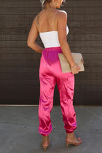 Load image into Gallery viewer, Stylish slight stretch solid color pocket high waist casual pants