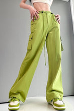 Load image into Gallery viewer, Casual non-stretch 6 colors high-waist drawstring cargo pants