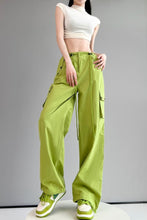 Load image into Gallery viewer, Casual non-stretch 6 colors high-waist drawstring cargo pants