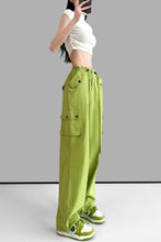 Load image into Gallery viewer, Casual non-stretch 6 colors high-waist drawstring cargo pants