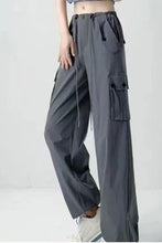 Load image into Gallery viewer, Casual non-stretch 6 colors high-waist drawstring cargo pants