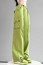 Load image into Gallery viewer, Casual non-stretch 6 colors high-waist drawstring cargo pants