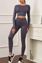Load image into Gallery viewer, Sports high stretch 6 colors long sleeve thumb holes high waist pants set