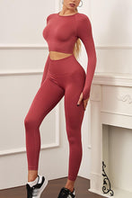 Load image into Gallery viewer, Sports high stretch 6 colors long sleeve thumb holes high waist pants set