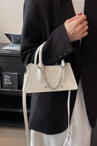 Stylish new 6 colors stone pattern pu magnetic button shoulder handbag