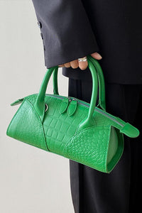 Stylish new 6 colors crocodile pattern pu zip-up crossbody handbag