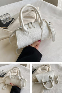 Stylish new 6 colors crocodile pattern pu zip-up crossbody handbag