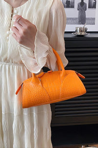 Stylish new 6 colors crocodile pattern pu zip-up crossbody handbag