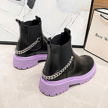 Load image into Gallery viewer, New 3 colors pu leather metal chain stylish martin boots