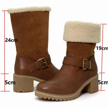 Load image into Gallery viewer, Two colors metal buckle fleece stylish warm snow boots