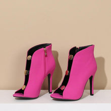 Load image into Gallery viewer, Stylish 4 colors side zip-up high-heel sandals boots(heel height:11cm)