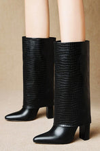 Load image into Gallery viewer, Stylish 2 colors stone pattern pointed high-upper high-heel boots