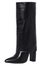 Load image into Gallery viewer, Stylish 2 colors stone pattern pointed high-upper high-heel boots