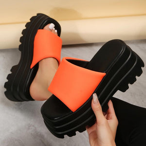 Stylish 5 colors thick bottom high-heel sandals(heel height:8cm)