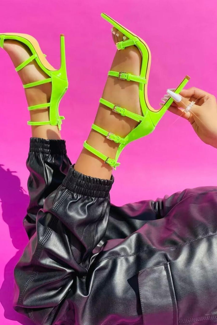 Sexy 3 colors pointed back zip-up high-heel sandals(heel height:11.5cm)