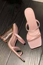 Load image into Gallery viewer, Stylish two colors square toe high-heel sandals(heel height:10.5cm)