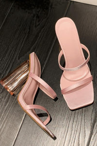 Stylish two colors square toe high-heel sandals(heel height:10.5cm)