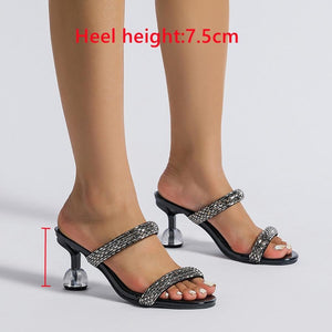 Stylish rhinestone all-match high-heel sandals(heel height:7.5cm)