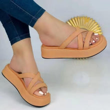 Load image into Gallery viewer, Stylish 4 colors thick bottom all-match slipper(heel height:4.5cm)
