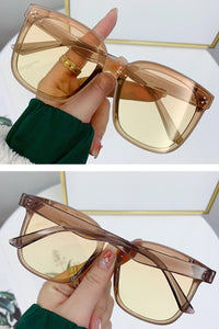 One pc stylish new 7 colors square big plastic frame uv protection sunglasses