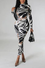 Load image into Gallery viewer, Glamybabes Sexy batch printing slim zip-up reversible midi dress AA017894 - Girlmerry.com