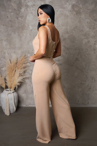 Glamybabes Sexy Pant Set-Tan