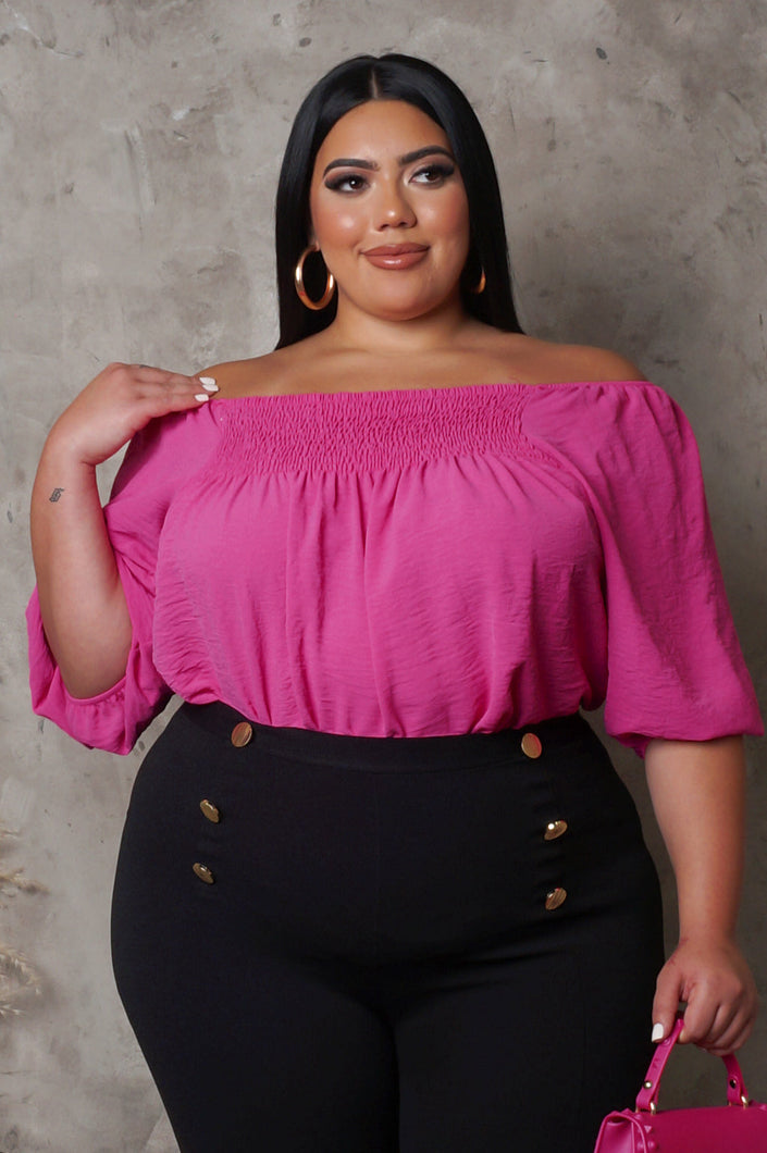 Glamybabes Hot Plus Size Top - Pink